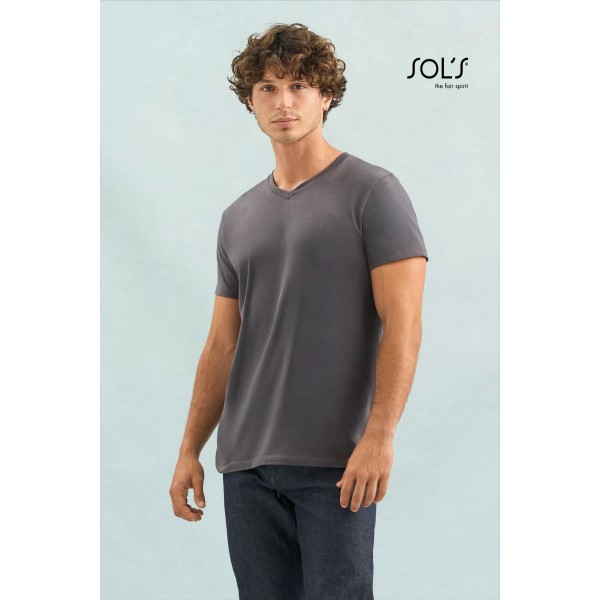 Moška bombažna kratka majica Sol's Regent V-neck